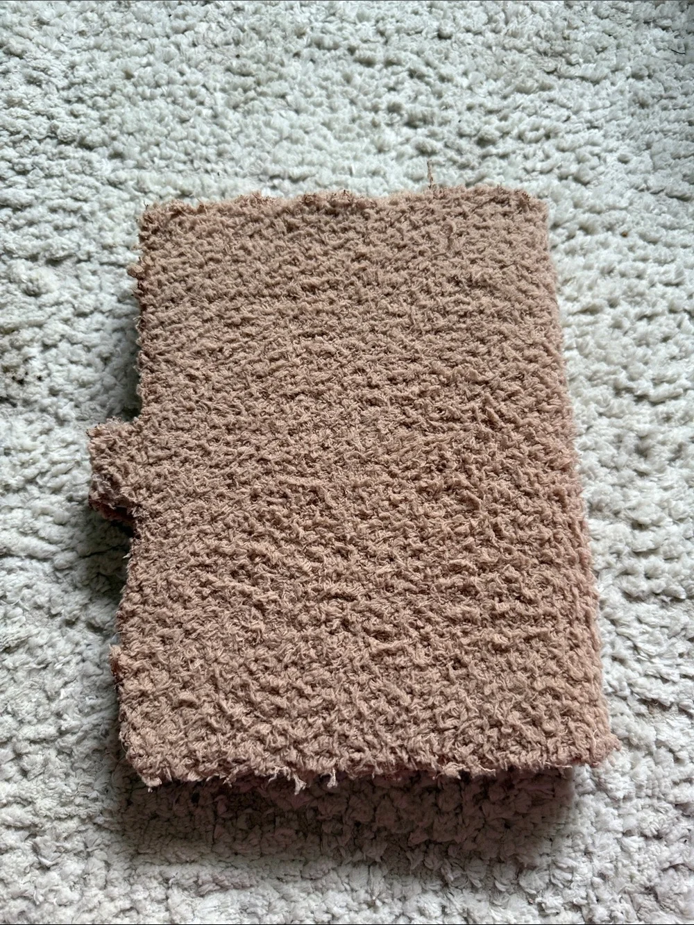 Handmade Cozy Fuzzy Journal Cover with Bow Charm - Taupe